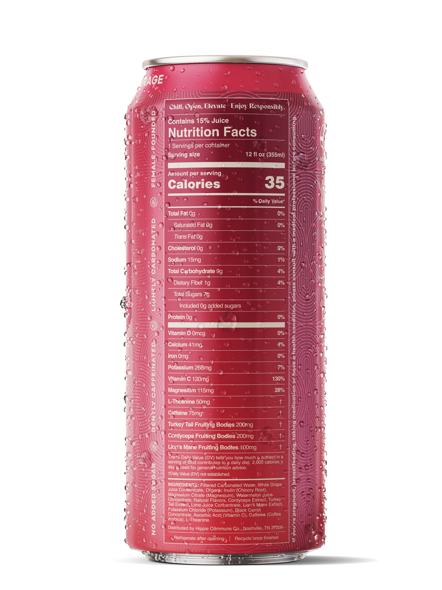 Hippie Energy Watermelon Getaway Energy Drink 4-Pack