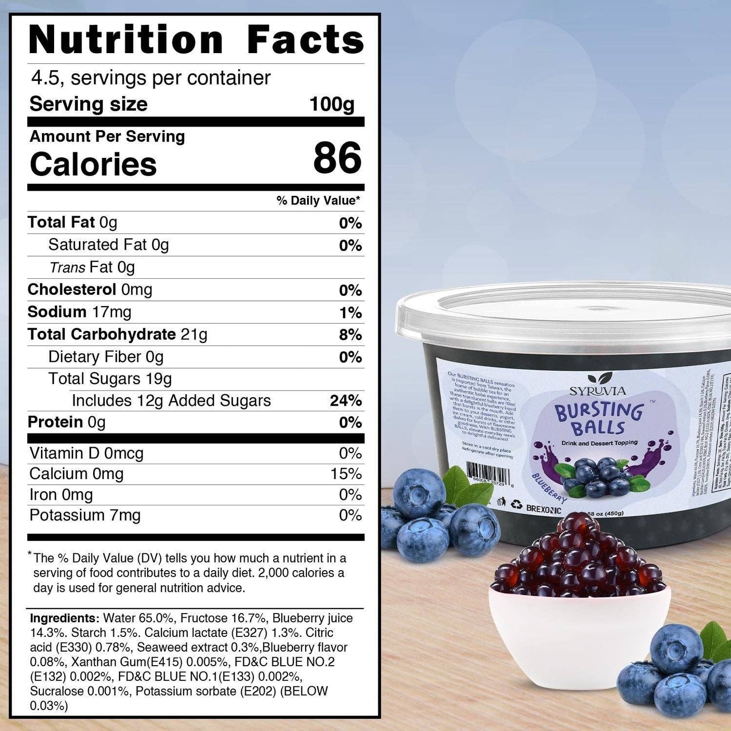 1 LB Blueberry Flavored Popping Boba