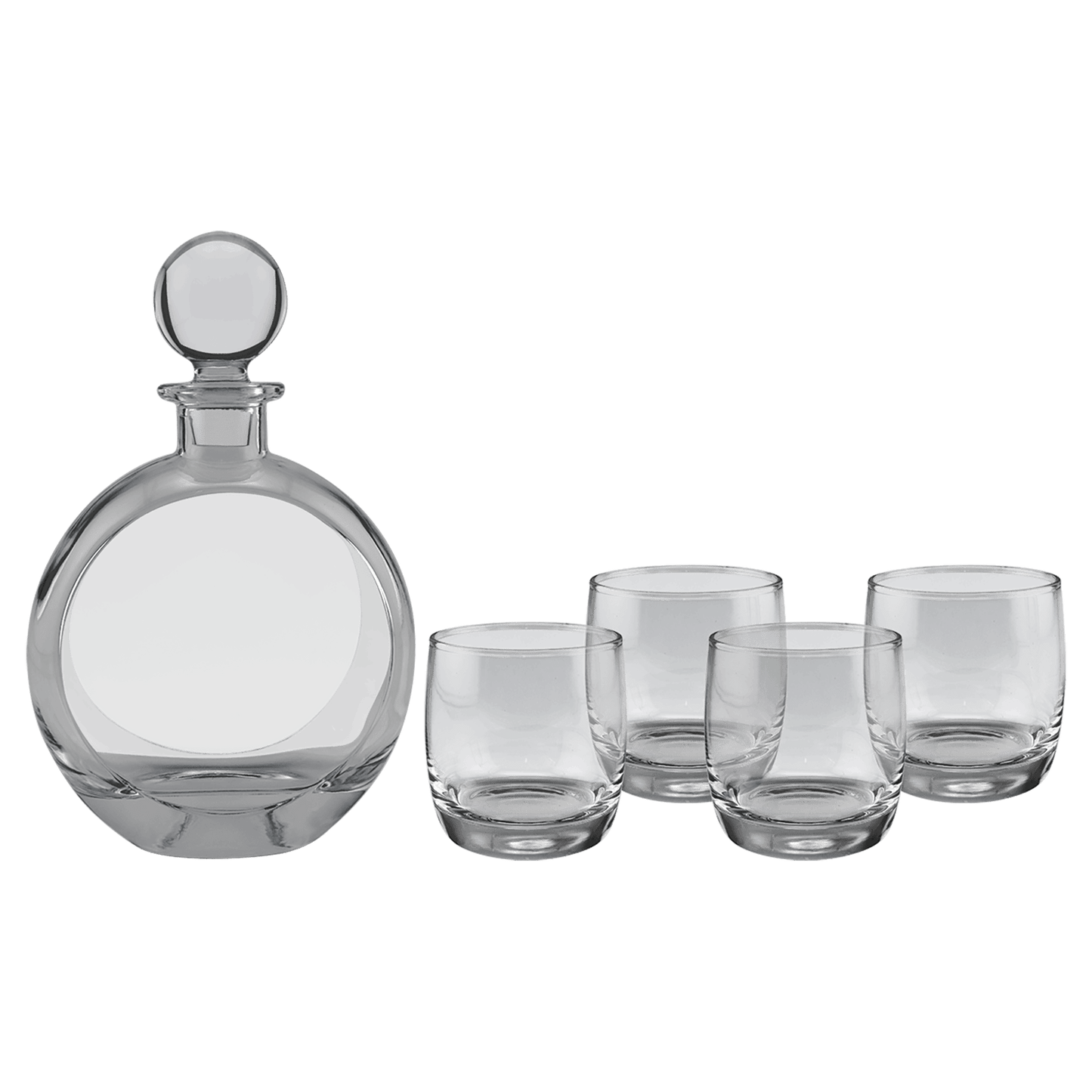 Custom Engraved Decanter Set w/ 4 Glasses and Gift Box