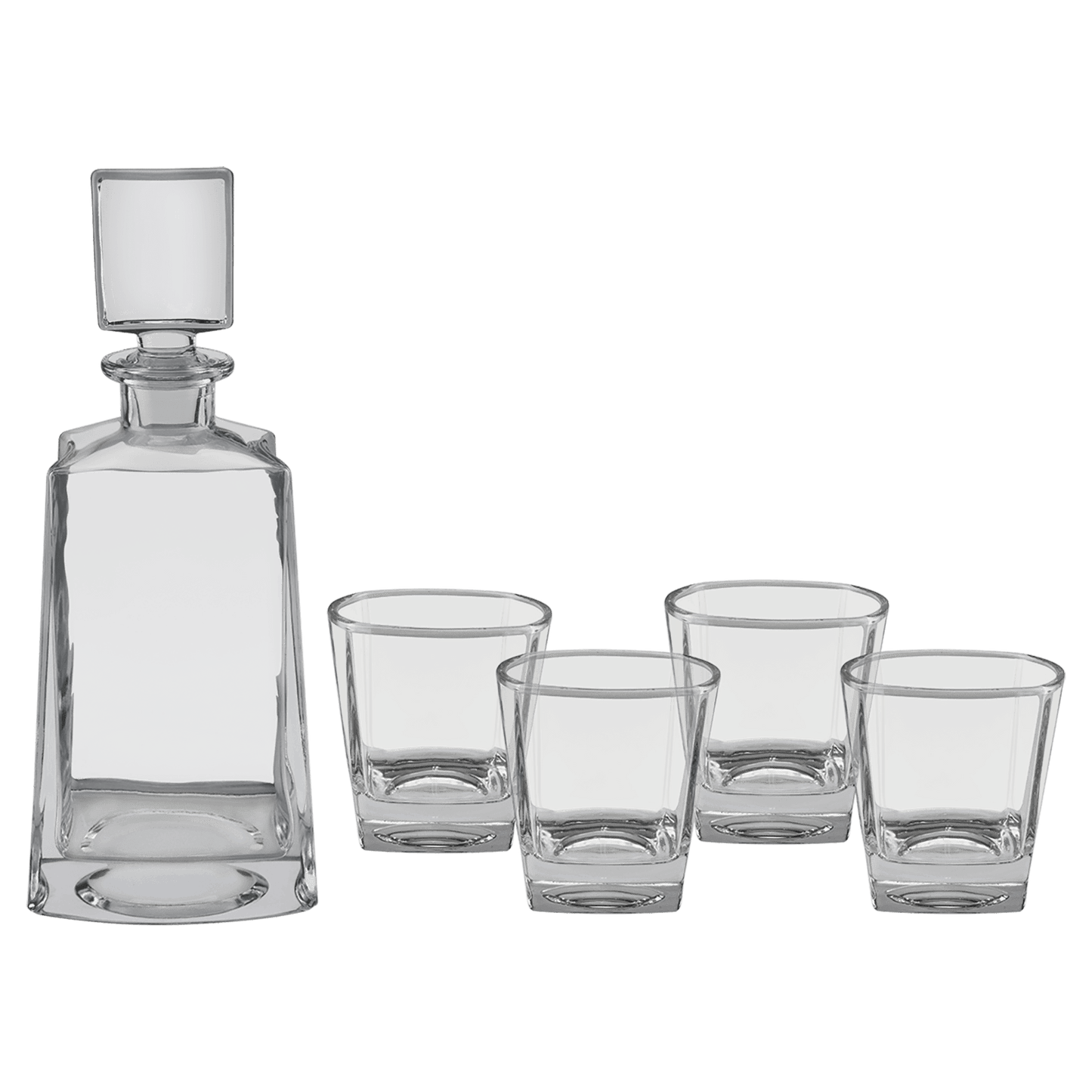 Custom Engraved Decanter Set w/ 4 Glasses and Gift Box
