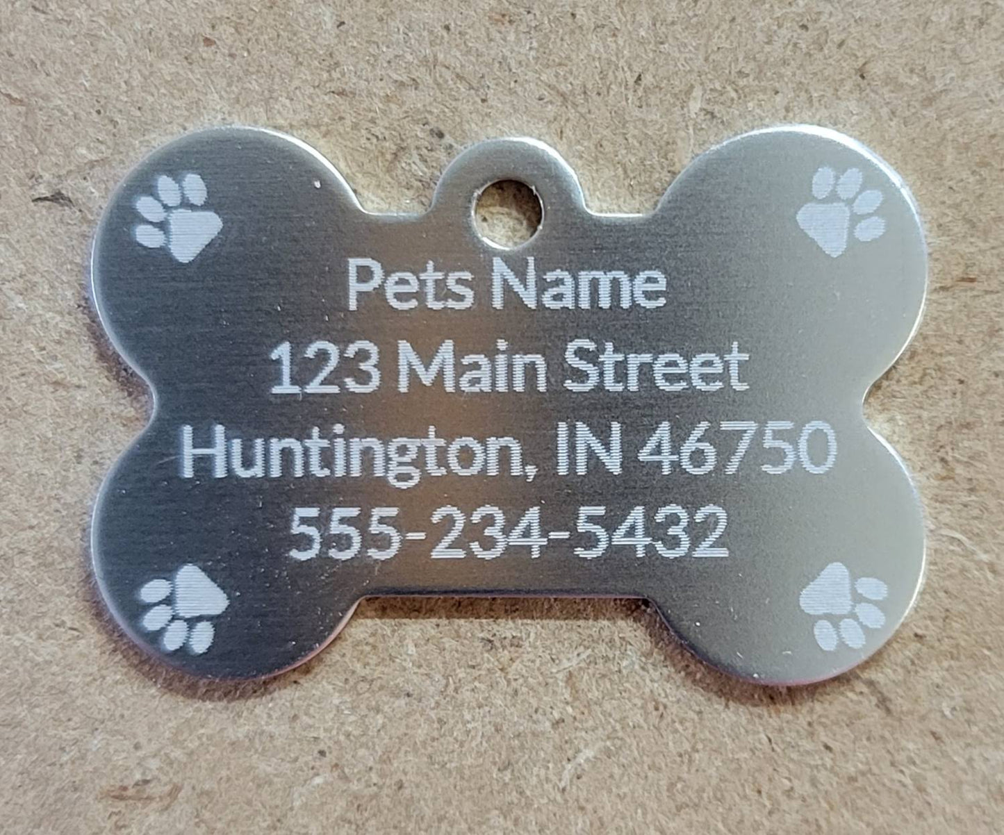 Custom Dog ID Tag (Bone Shaped)